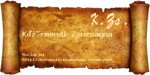 Körmendi Zsuzsanna névjegykártya